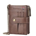 thumbnail image 1 of Cartera para hombre, billetera corta retro con cremallera, 30 % de capacidad, para licencia de conducir, portabilidad, 1 of 6