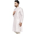 thumbnail image 4 of SKAVIJ Men's Indian Art Silk Top Casual Long Shirt Regular Fit Outfit (x-Large Off-White), 4 of 6