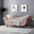 thumbnail image 2 of Noble House Xane Indoor Fabric Chaise Lounge With Bolster Pillow, Light Blush, 2 of 9