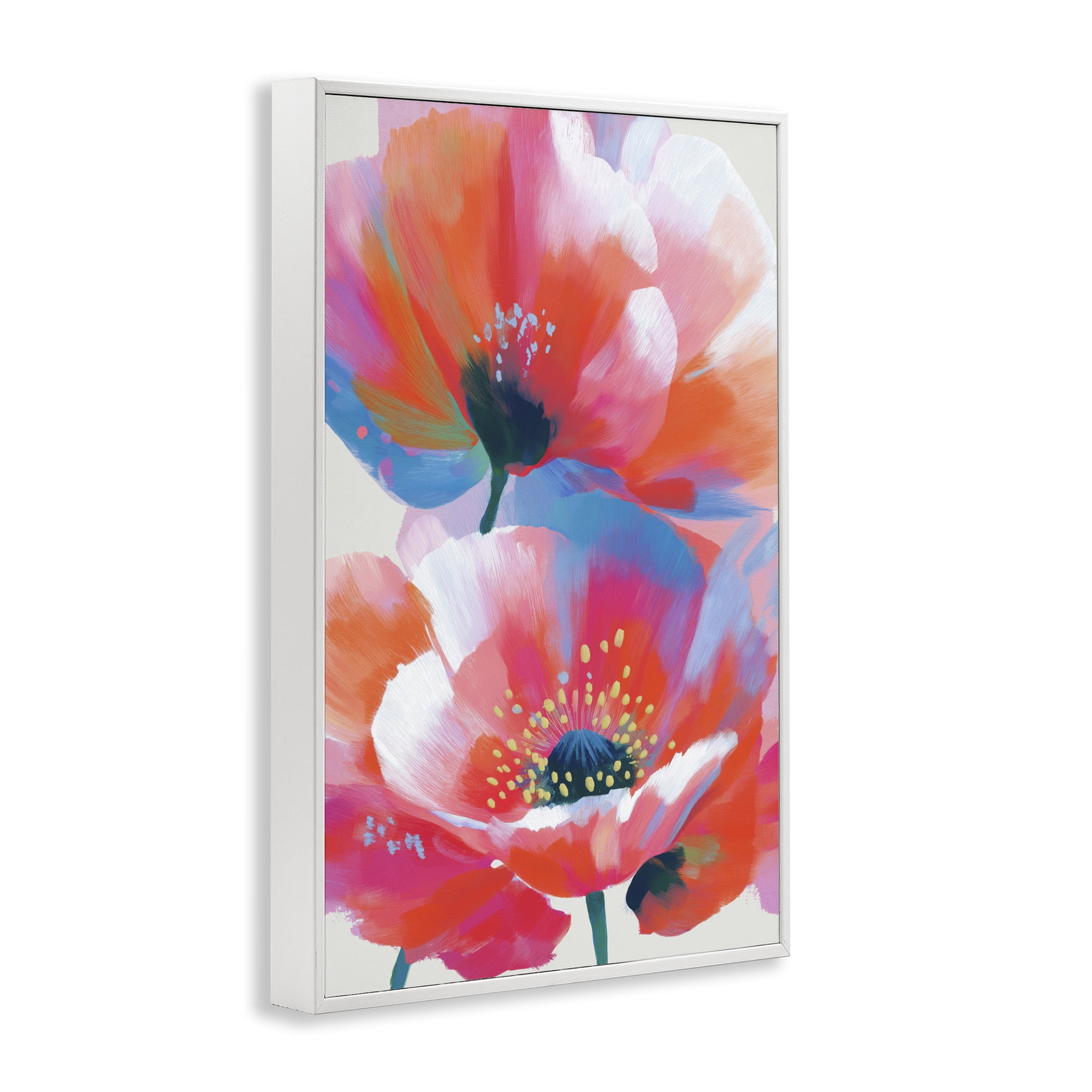 Stupell Industries Poppies in Soft Light White Framed Giclee Art, design by Chromatic Storm Studio