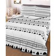 thumbnail image 3 of Quilts Queen Size, White Boho Geometric Soft Comforter Bedding Set for Bed, Abstract Art Dots Striped Lightweight Quilted Bedspread with Pillow Cover(2 Pieces) for All Season, 90x96 Inch, 3 of 6