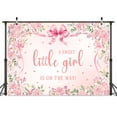 thumbnail image 4 of 10 x 8 ft Pink Bow Girls Baby Shower Backdrop A Sweet Little Girl is on The Way Pink Floral Baby Shower Decor Photography Background It's A Girl Party Photo Backdrop Studio Decoration Supplies, 4 of 6