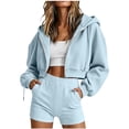 thumbnail image 3 of Neewe Women's 2026 Fall Winter Zip Up Fashion Hoodies Casual Long Sleeve Short Sweatshirts Fall Winter Track Jackets, 3 of 8