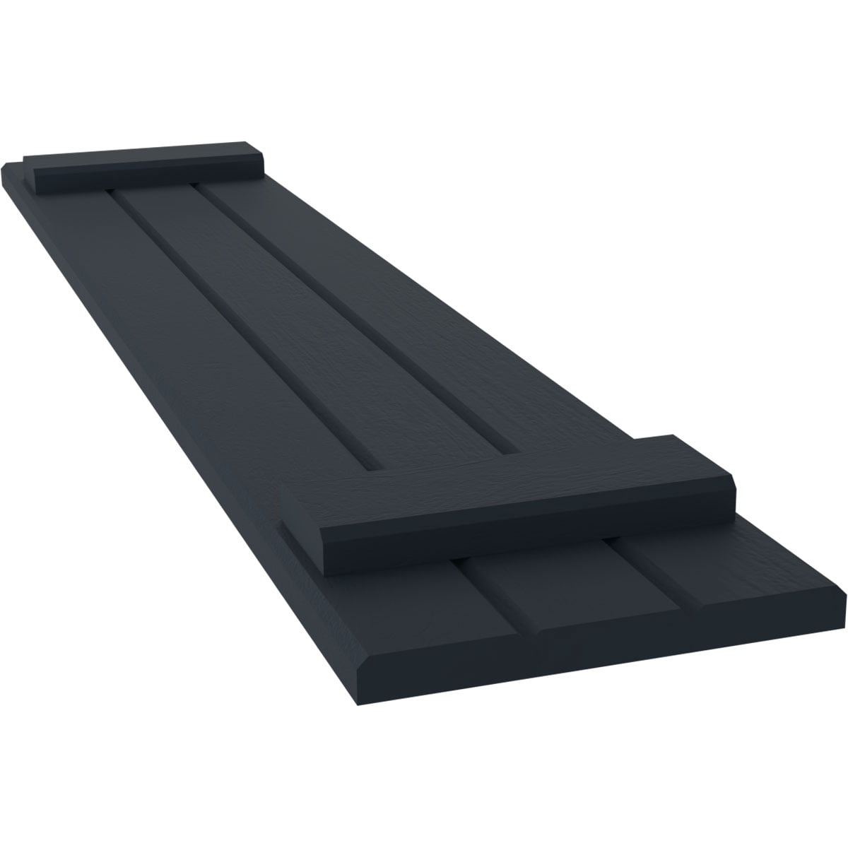 Ekena Millwork 10 1/2"W x 68"H Americraft Three Board (2 Batten) Exterior Real Wood Joined Board-n-Batten Shutters (Per Pair), Starless Night Blue