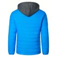 thumbnail image 3 of Brondbend Men Coats Winter Men's Jacket Hooded Long Sleeved Zipper Pocket Outerwear Solid Color Stylish Jacket Loose Fit Outdoor Tops Blue, 3 of 6