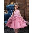 thumbnail image 2 of Girls Princess Dress Sleeveless Flower Embroidery Tutu Dress Performance Dress Wedding Flower Girls For Evening Birthday #5810, 2 of 5