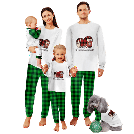 

Family Matching Christmas Pajamas Sleepwear Set Christmas Buffalo Plaid Stripe Printed Baby-Kids-Adult-Pet Size 2 Pieces Top and Pants Bodysuits Unisex Pajamas Set