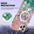 thumbnail image 4 of TECH CIRCLE Strong Magnetic iPhone 14 Pro Case, Compatible with MagSafe Military Grade Drop Protection Colorful Marble Slim Phone Cover for iPhone 14 Pro 6.1" 2022,Colorful Fish Scale, 4 of 6