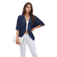 thumbnail image 2 of V Neck Hollow Out Cardigan Tops Navy Blue XL, 2 of 7