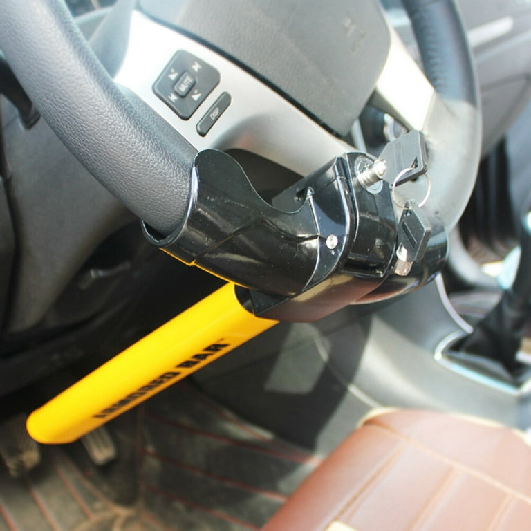 1Pc Durable Car Steering Wheel Lock T Shape High Safety Anti-Theft Lock for  Car SUV Truck Yellow 