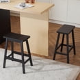 thumbnail image 2 of Hassch Saddle-Seat Kitchen Counter Barstools Set of 2, 24.2-Inch Height, Solid Wood Backless Pub Stools, Easy to Assemble, Black, 2 of 10