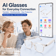 thumbnail image 2 of GenXenon Bluetooth Smart Glasses Polarized Sunglasses for Men Women,Open-Ear Audio Wireless Sunglasses,Multi-Language Translation,Hands-Free Calls & Music,UV400 Protection,Voice Assistant, 2 of 10