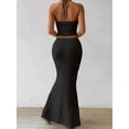 thumbnail image 6 of Women'S Two Piece Outfits Twist Front Halter Tops and Skirt Summer Set Black XL, 6 of 7