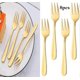 thumbnail image 3 of Juego de tenedores para tartas yuxing acero inoxidable dorado 8 piezas, 3 of 5