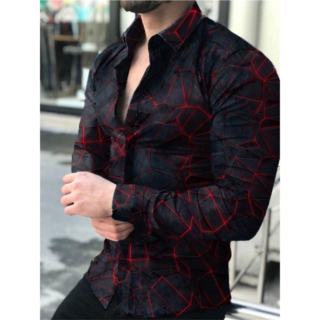 Camisas de moda hawaianas Camisas vintage con estampado gráfico 3D Camisas de moda para hombres Blusa de playa de manga larga Ropa de playa para hombres Voion