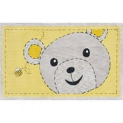 The Rug Market 11852B Tapis Bee-Z-Bear pour enfants, 2,8 x 4,8 - jaune et gris
