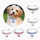 thumbnail image 5 of Collar para mascotas con diamantes, elástico ajustable con diamantes de cristal Colgante de garra en forma de corazón, 5 of 5