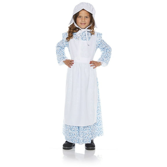 Prairie Girl Child Pilgrim Pioneer Frontier Halloween Costume-L