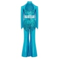 thumbnail image 3 of Eandarui Kids Girls Sparkly Rave Festival Set Disco Party Dance Outfits Sequin Ballet Dancewear Light Blue 8, 3 of 6