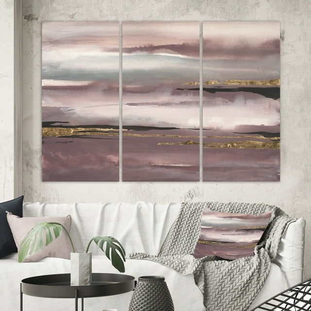 Designart - Violet Glam Storm IV - Toile Enroulée Galerie Chic Glam & Shabby