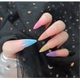 thumbnail image 1 of 24 Uds uñas postizas francés Extra largo Stiletto puntiagudo prensa en las uñas, uñas postizas de ataúd largo cubierta completa acrílico prensa en las uñas, 1 of 5