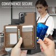 thumbnail image 5 of For Samsung Galaxy S22+ 5G Phone Case Compatible With MagSafe 2 In 1 Wallet With Card Holder,PU Leather Case,RFID Blocking Ring Holder Kickstand Magnetic Protective Women Men Cover,Brown, 5 of 8