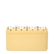 Roger Vivier Logo Leather Shoulder Bag, Yellow