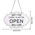 thumbnail image 2 of mfyjkho Double-Sided Open Closed Sign, Wooden Shop Door Hanging Decor, Store Business Entrance Wall Decoration, 1 Piece, 2 of 9