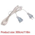 thumbnail image 2 of Clear US Plug Extension Cord - Thin Invisible Power Cable Extender, Lightweight Flexible PVC, Durable, Perfect for Home Decor Lights, Small Appliances & Indoor Power Supply Needs, 118in, White, 2 of 8