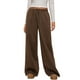 thumbnail image 2 of Pantalones Deportivos de Pierna para Mujer, Cintura Alta, Holgados, con Cordón Interior y Pierna Recta. Café L, 2 of 10