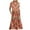 Brown, variant on Womens Summer Long Maxi Dress Crew Neck Short Sleeve Tiered Ruffle Flowy Sun Dress Fashion Casual Boho Print Beach Dress with Pockets