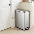 thumbnail image 4 of Innovaze 11.9 gal + Two 1.6 gal Slim Trash Can Combo, Stainless Steel Step Kitchen and Bathroom Garbage Can Set, 4 of 9
