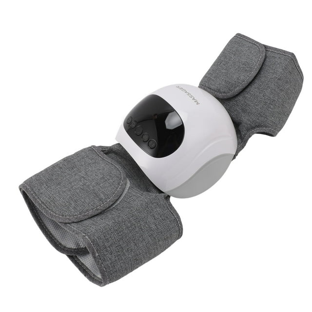 Electric Knee Massager, Heat and Vibration LED Screen 360 Degree Surround Cordless Heated Knee Massager Rechargeable Adjustable Strap for Home