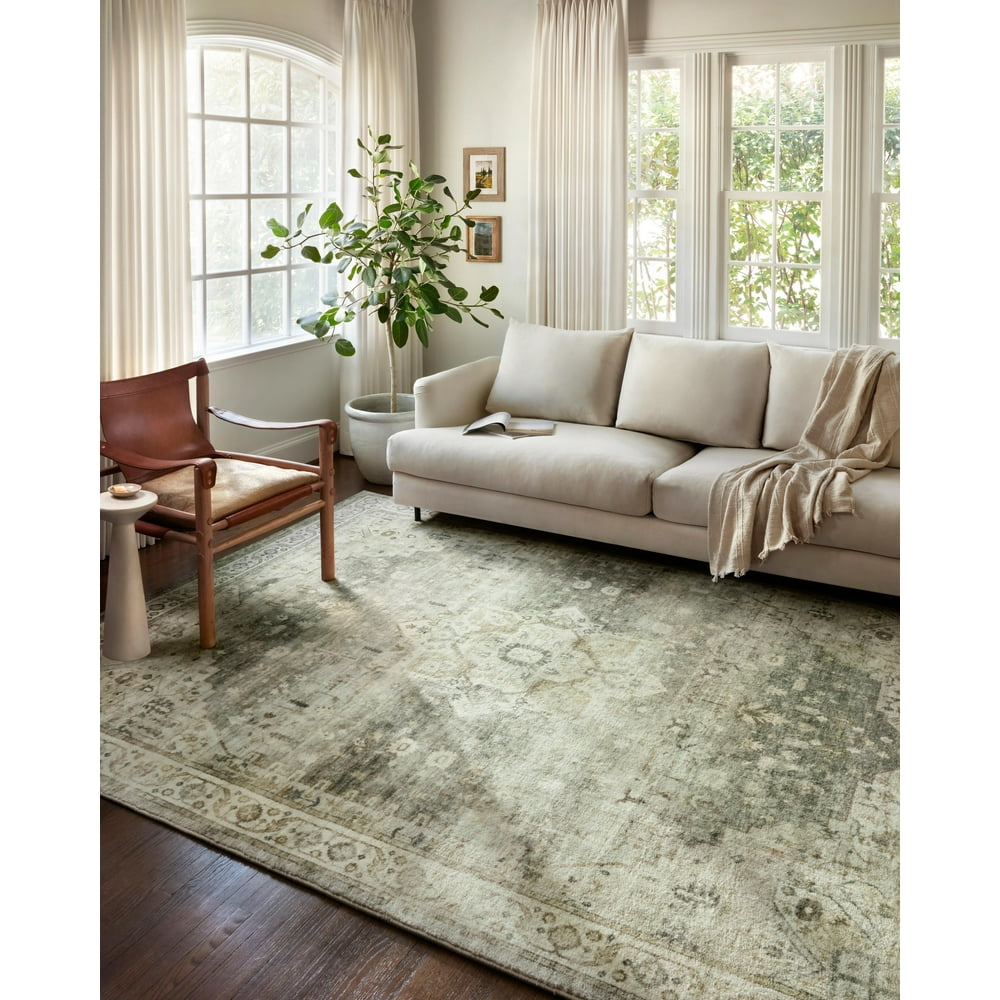 Loloi II Rosette ROS09 Oriental Sage / Beige Area Rug 18" x 18" Sample