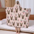 thumbnail image 5 of German Shepherd and Pioneer Flower Hooded Bath Towel，50"x30" for Ages 3 To 12 Kids, Quick Dry Lightweight Soft Microfiber Hood Beach Towel Cover Up for Kids, 5 of 7