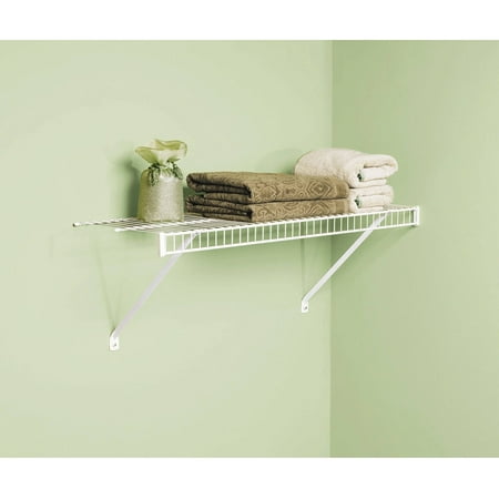 Rubbermaid 3-ft x 12-in White Fixed Mount Shelving Kit