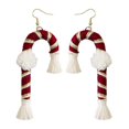 thumbnail image 4 of Weave Earrings Christmas Series Bohemian Santa Gifts For Festive Women Red Cane------Product code 61712, 4 of 5