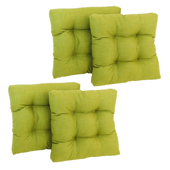 19-inch Squared Spun Polyester Tufted Dining Chair Cushion (Set of Four)
