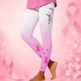 thumbnail image 3 of Cancer Leggings for Women Elastic High Waist Pink Ribbon Slim Fit Tights Pants Workout Yoga Pants, 3 of 5