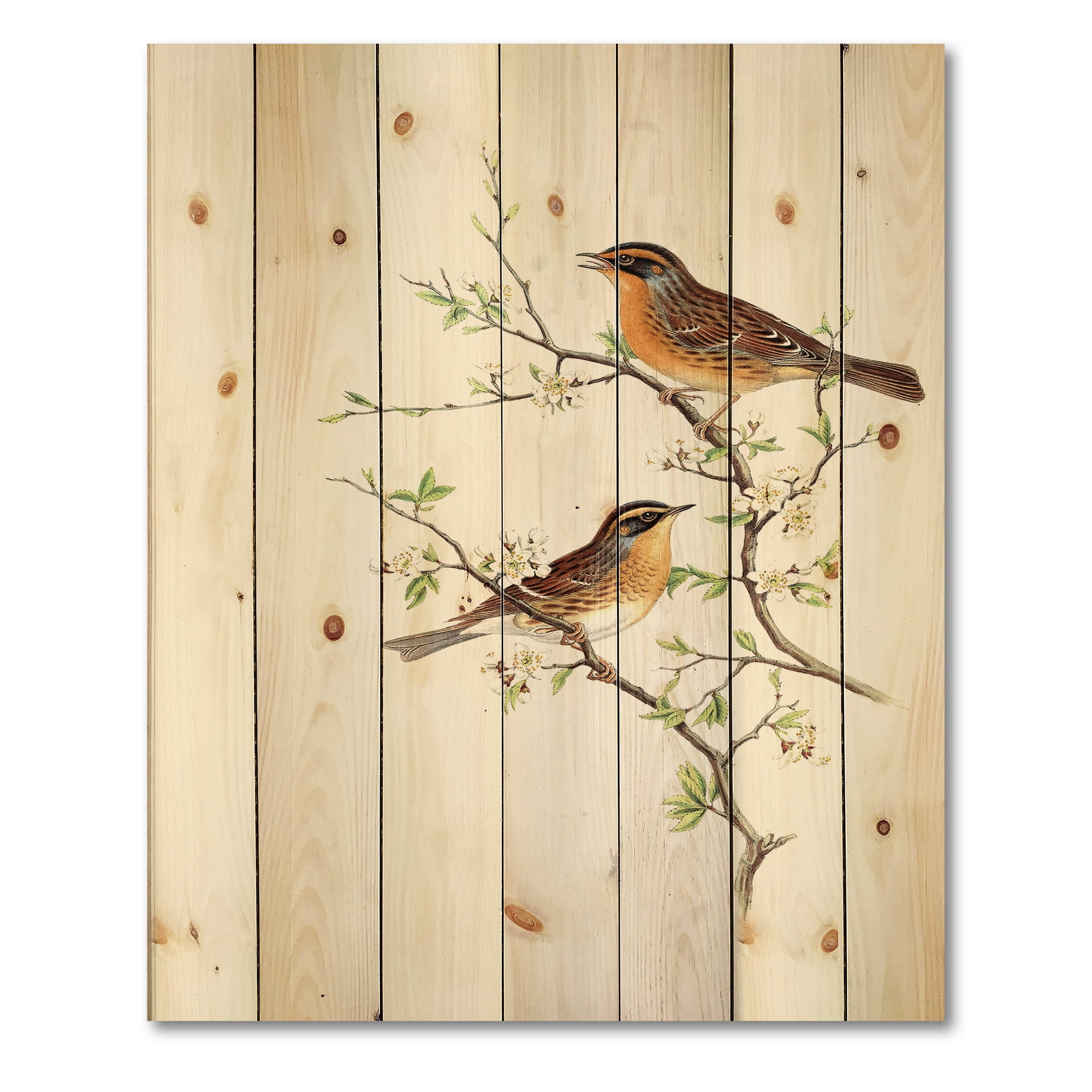 Designart 'Ancient Mammals II' Farmhouse Print on Natural Pine Wood