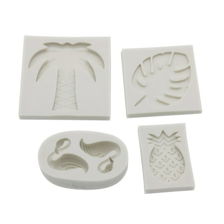 

4 Pcs Tropical Fruits Shaped Fondant Cake Silicone Mold DIY Cake Baking Utensils Decoration Tools Bakeware for Cupcake Cookie Cho