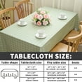 thumbnail image 3 of 32" × 48" Rectangular Waterproof and Stain-Resistant Plastic Tablecloth - Khaki and Green, Easy to Clean, Perfect for Dining Tables, Parties, Birthdays, and Weddings, 3 of 5