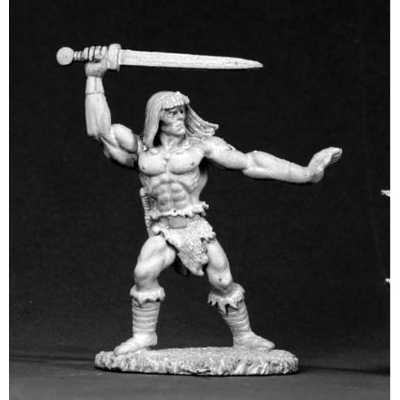 reaper miniatures traeg, barbarian #02616 dark heaven legends unpainted metal