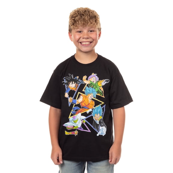 Dragon Ball Z Super Boys' Character Triangle Design Graphic Print T-Shirt
