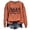 Orange, variant on HCYSFG Women Salem Broom Co Sweatshirt Halloween Graphic Letter Print Crewneck Long Sleeve Casual Pullover Loose Festive Top