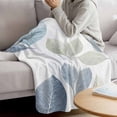 thumbnail image 3 of Sage Green Blue Leaves Blanket Soft Cozy Warm Throw Blanket for Couch, Plush Fuzzy Flannel Fleece Blankets for Sofa, Vintage Rustic Botanical Bed Blankets Lightweight Gifts for Women, 40"x50", 3 of 9