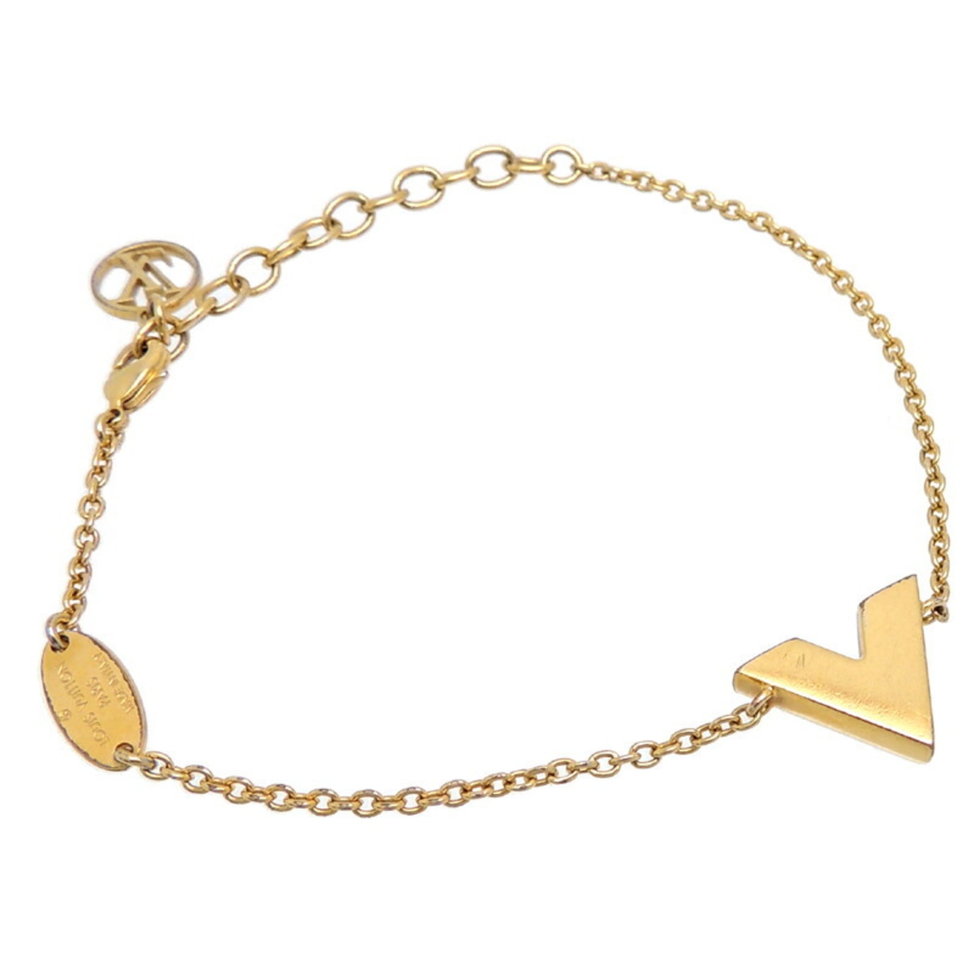 Auth Louis Vuitton Bracelet Essential V Bracelet Gold Goldtone M61084 -  h27404a