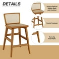 thumbnail image 6 of Andeworld Counter Height Bar Stools Set of 2,Mid-Century Counter Stools,24" Farmhouse Barstools with Footrest,Natural Rattan Stools for restaurant, 6 of 7