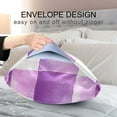 thumbnail image 4 of Yayeee Pillowcase Queen Size Set of 2 Satin Wrinkle Resistant Pillow Case, Purple and White Pattern, 4 of 7