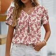 thumbnail image 2 of Women's Dressy Casual Shirts Ruffle Short Sleeve V Neck Work Blouses Business Summer Tops 2025 Outfits Clothes, 2 of 6